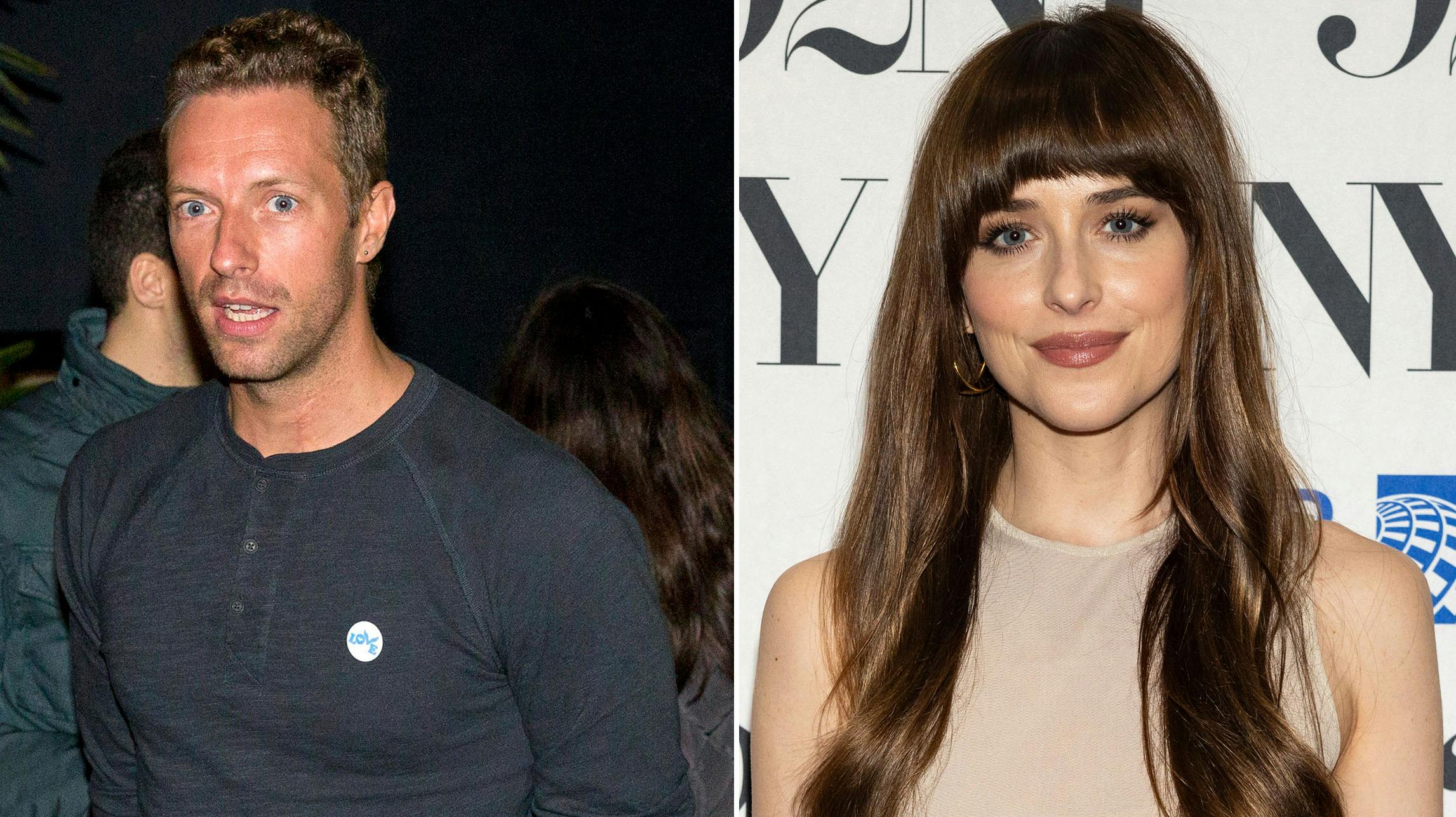Chris Martin og Dakota Johnson. 