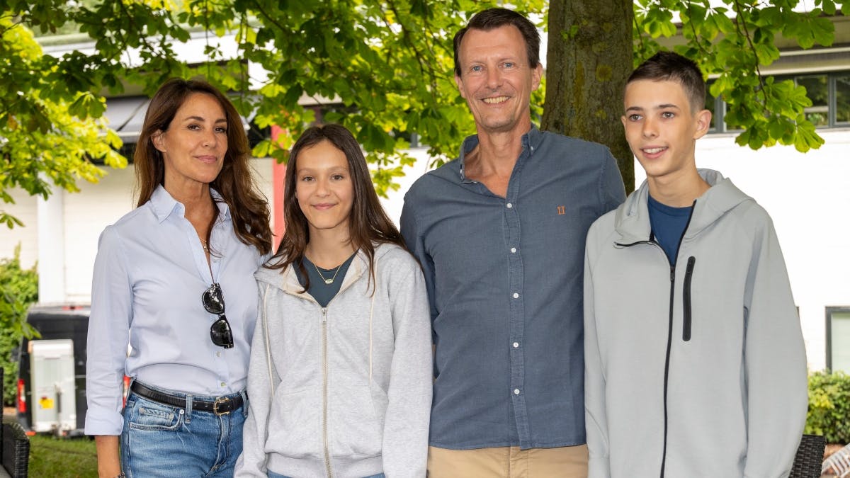 Prinsesse Marie og prins Joachim med Athena og Henrik