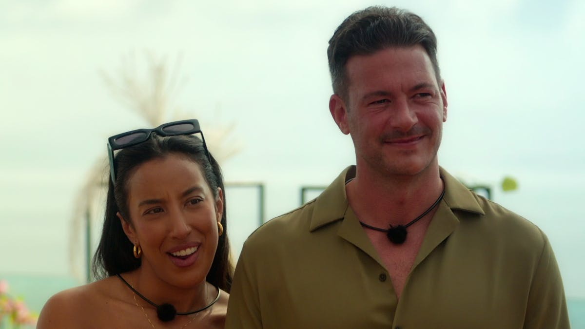 Maria og Tom i "Love is blind: Storbritannien".&nbsp;