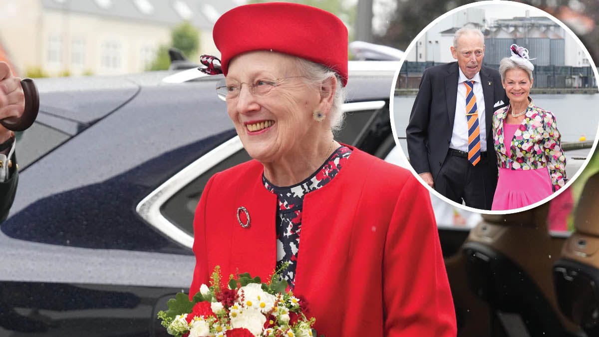 Dronning Margrethe og greveparret af Rosenborg.&nbsp;