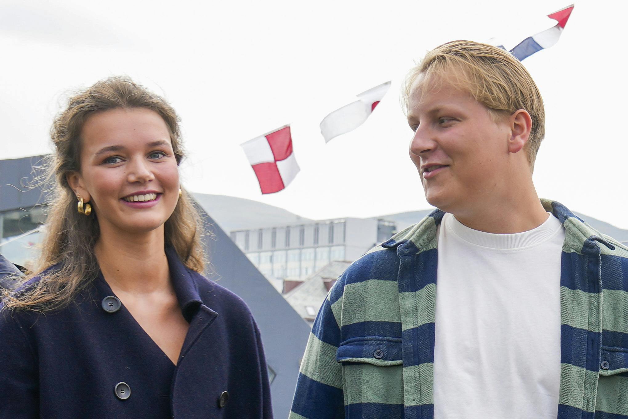 Ålesund 20240830. Prins Sverre Magnus, ankommer båtene som skal frakte dem til bryllupsfeiring i Geiranger. Lørdag gifter Märtha Louise og Durek Verrett seg på Hotel Union i Geiranger. Foto: Heiko Junge / NTB