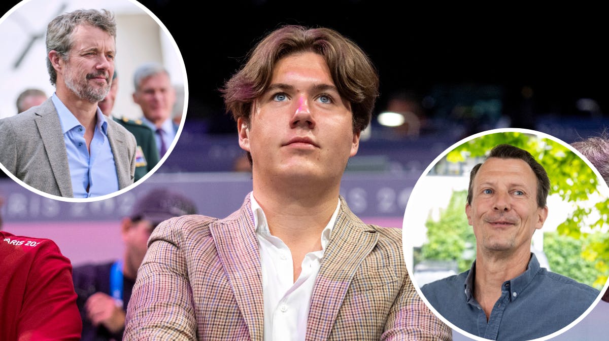 Kong Frederik, kronprins Christian og prins Joachim. 