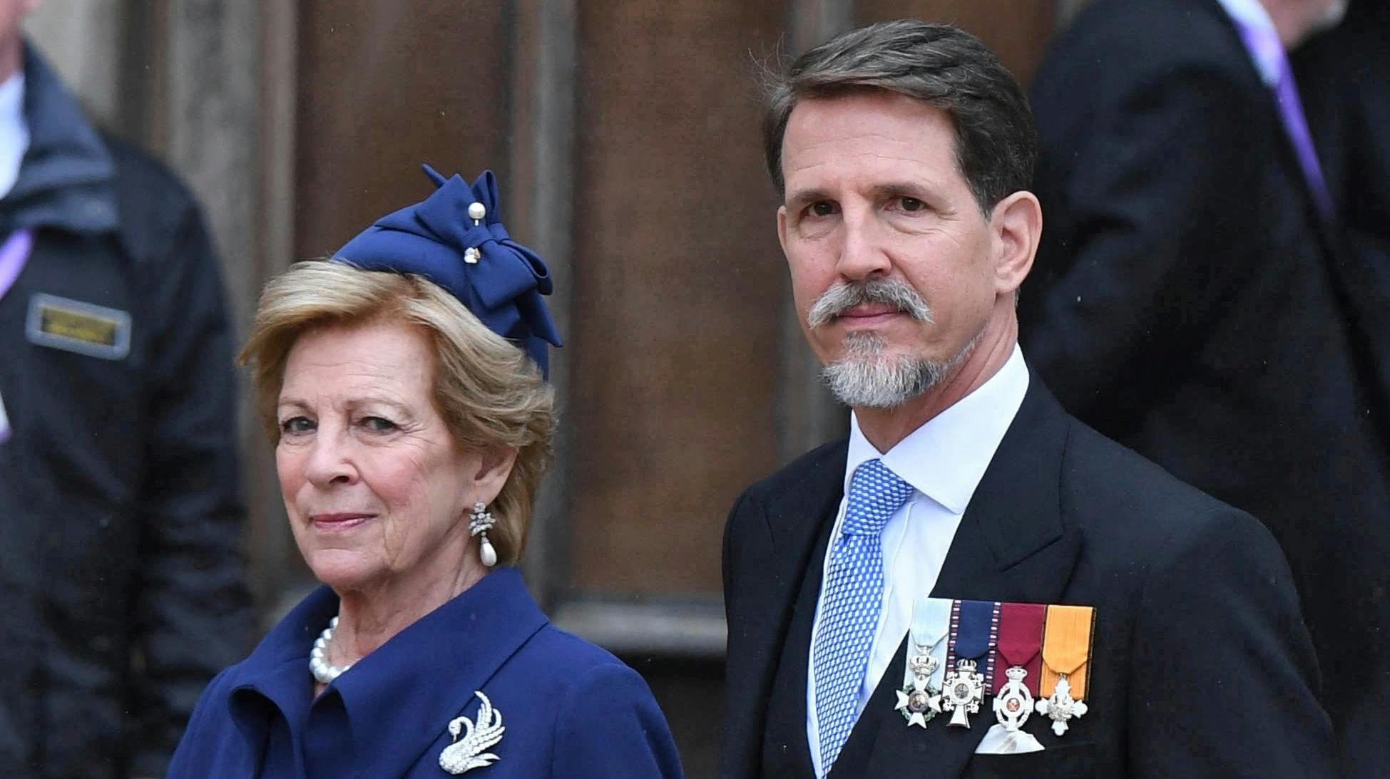 Dronning Anne-Marie og kronprins Pavlos.