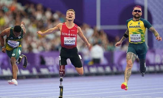 Daniel Wagner Jørgensen i 100 meter løb finalen.