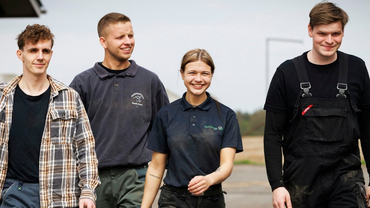 Bianca med sine bejlere Casper, Sebastian og Mads i "Landmand søger kærlighed"