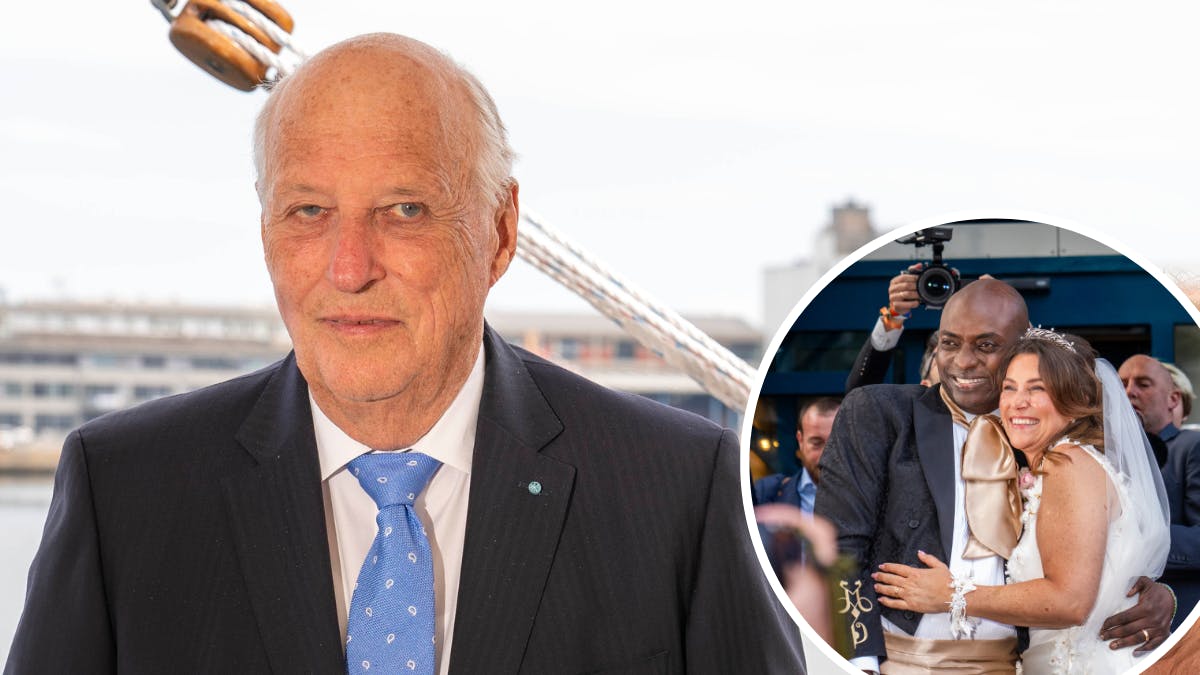 Kong Harald. Indsat foto: Shaman Durek og prinsesse Märtha Louise