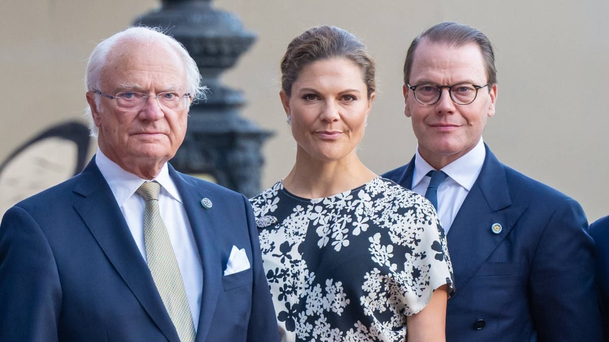 Kong Carl Gustaf, kronprinsesse Victoria og prins Daniel