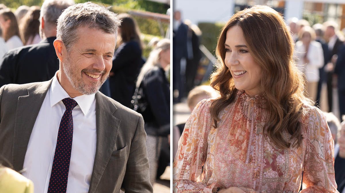 Kong Frederik og dronning Mary ved receptionen for OL- og PL-deltagere.