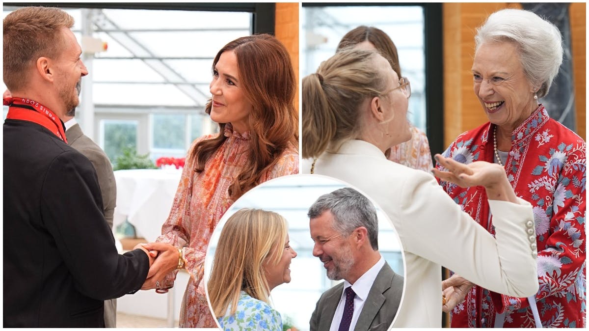 De danske OL- og PL-atleter hilser på kong Frederik, dronning Mary og prinsesse Benedikte