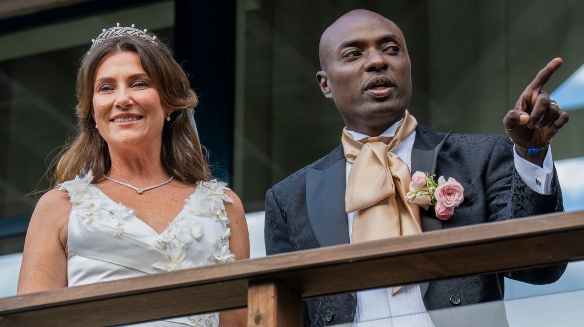 Nygifte prinsesse Märtha Louise og Durek Verrett. 