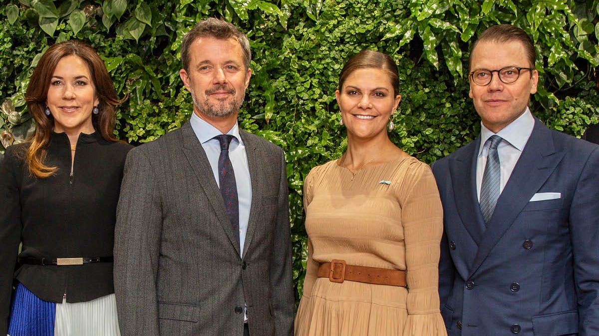 Det danske kongepar og det svenske kronprinsessepar.