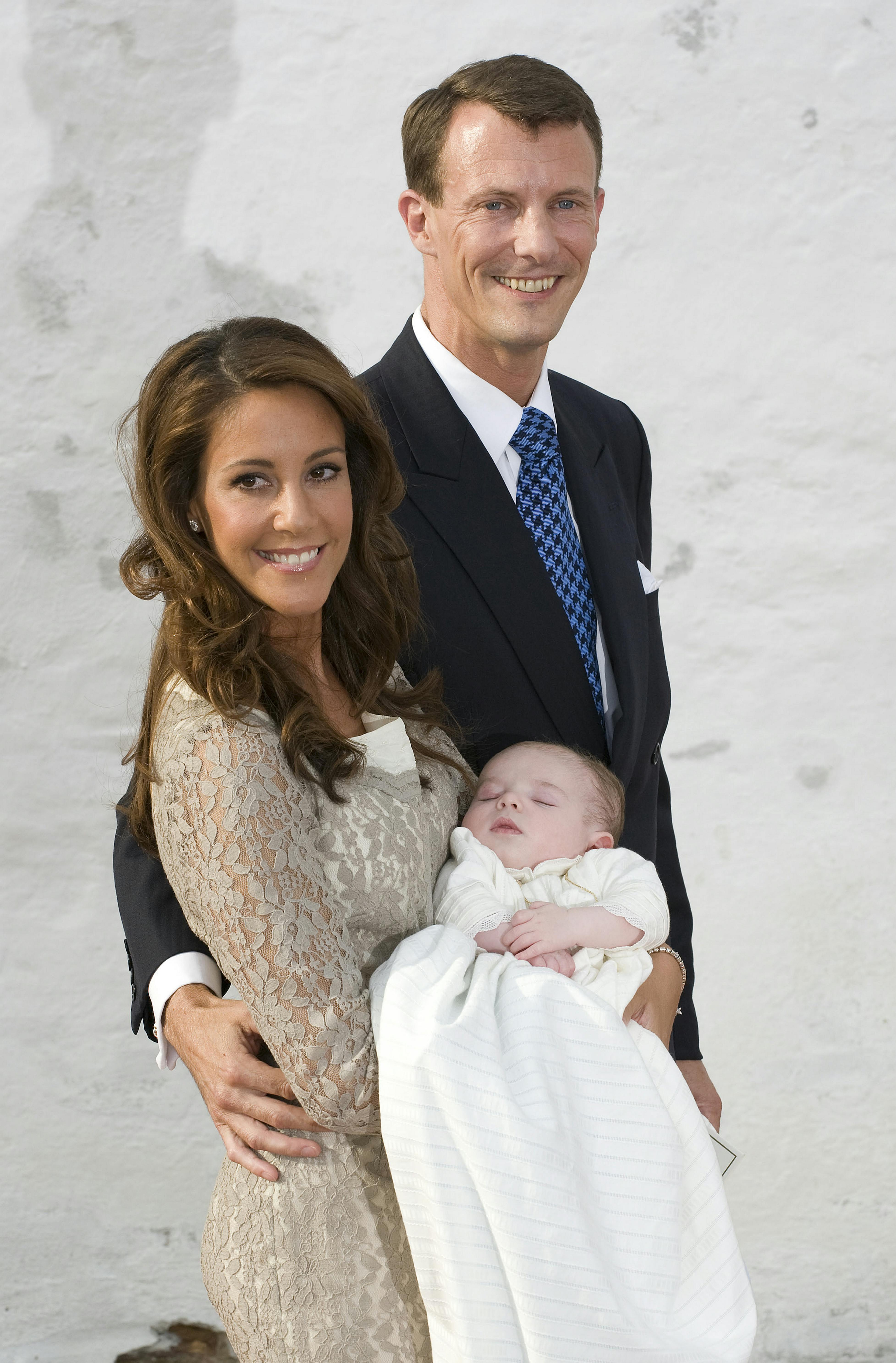 Prins Joachim og prinsesse Marie med grev Henrik til barnedåben.