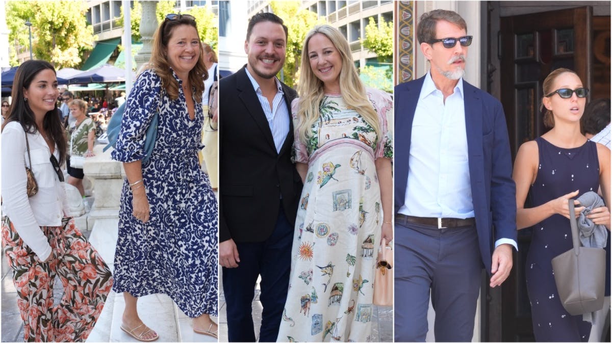 Arrietta Morales de Grecia, prinsesse Alexia, Matthew Kumar, prinsesse Theodora, kronprins Pavlos og prinsesse Maria-Olympia 