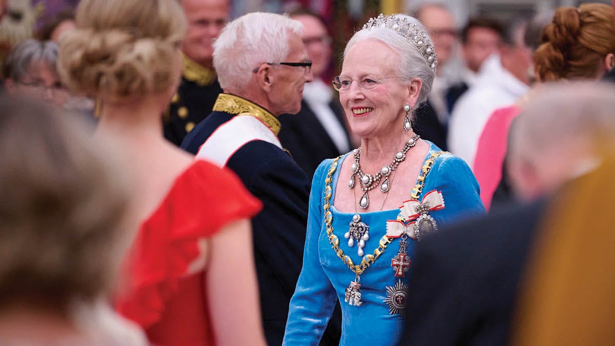 Dronning Margrethe ved gallataflet på Christiansborg Slot i anledning af regeringsjubilæet 11. september 2022.&nbsp;