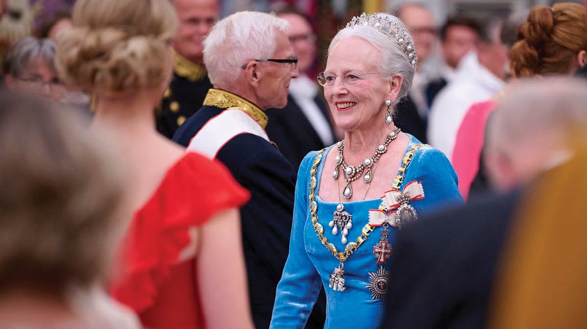 Dronning Margrethe ved gallataflet på Christiansborg Slot i anledning af regeringsjubilæet 11. september 2022. 