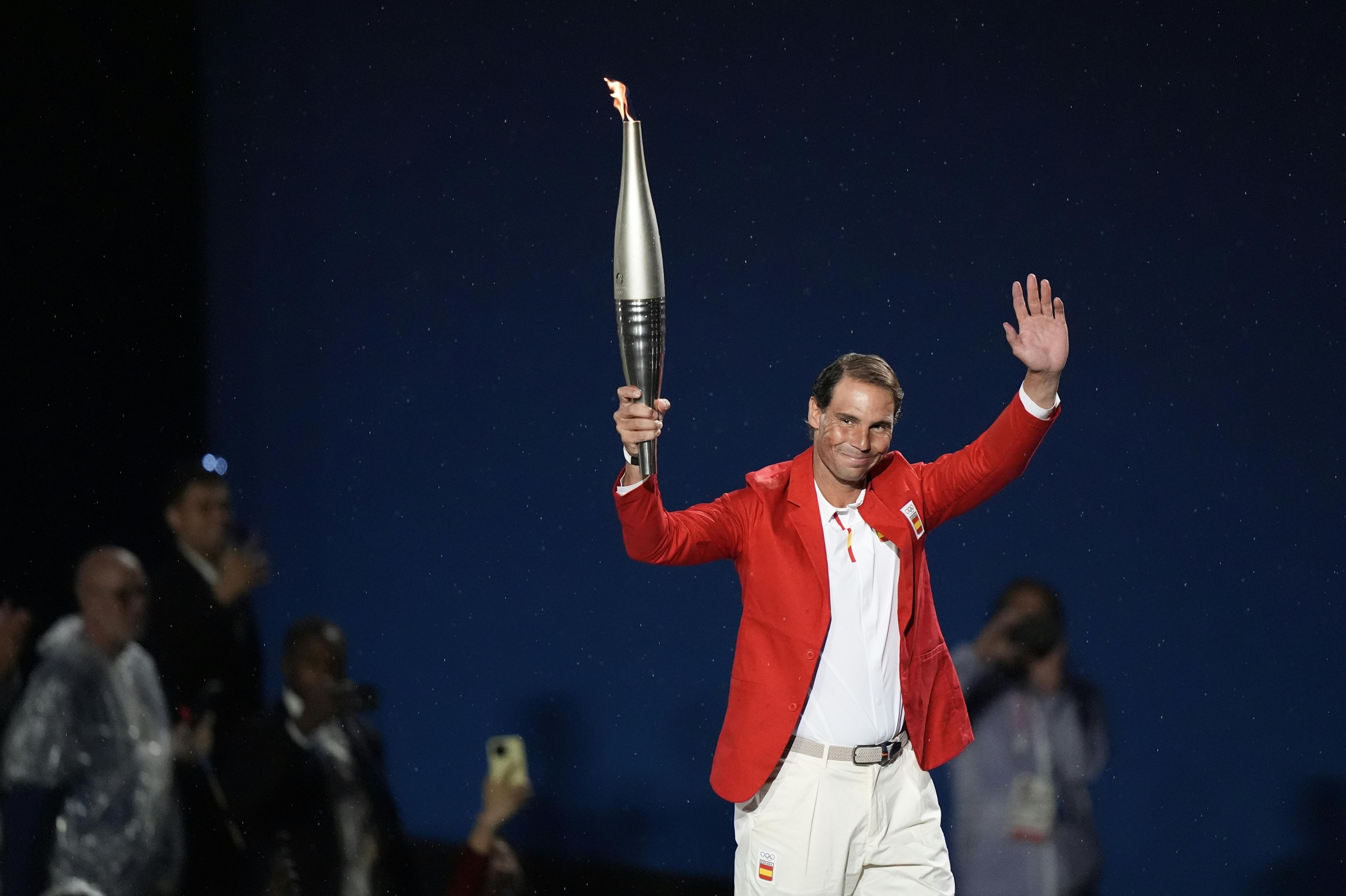 Rafael Nadal til åbningsceremonien ved OL i Paris.