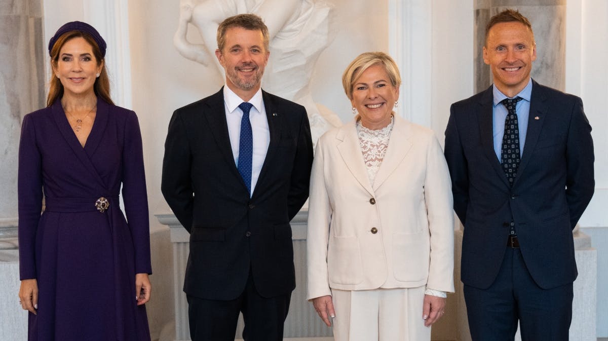 Det danske kongepar sammen med det islandske præsidentpar