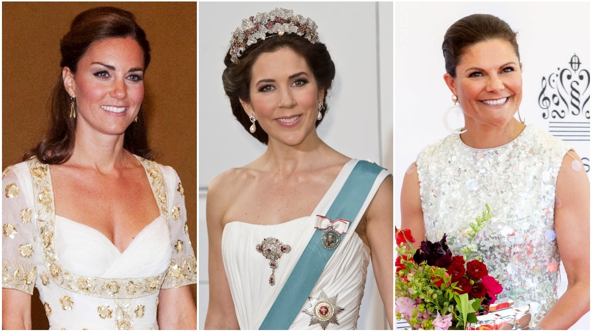Prinsesse Catherine, dronning Mary og kronprinsesse Victoria.