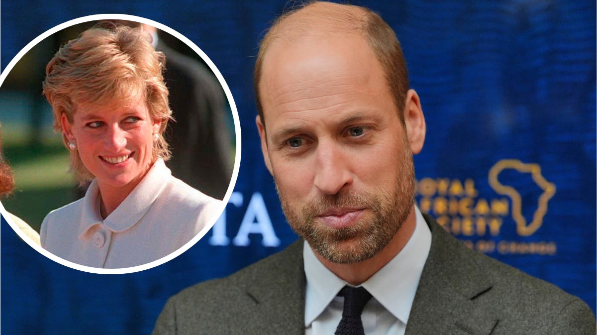 Prins William. Indsat foto af prinsesse Diana. 