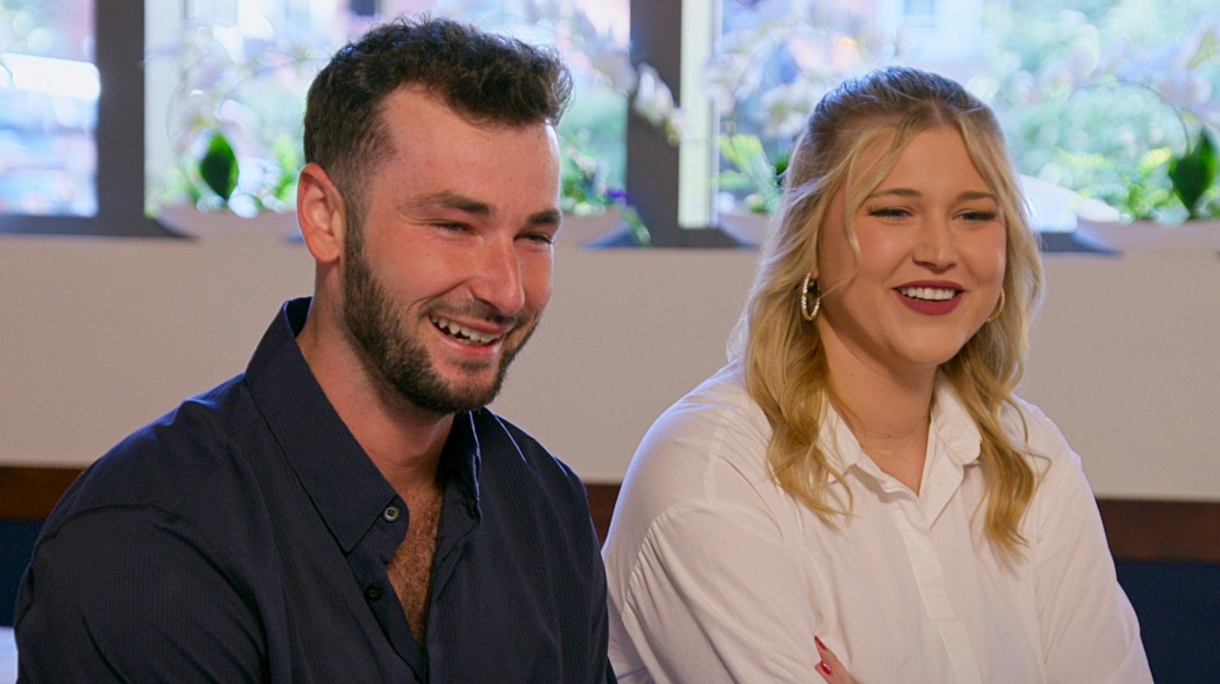 Nick og Hannah i "Love is blind". 