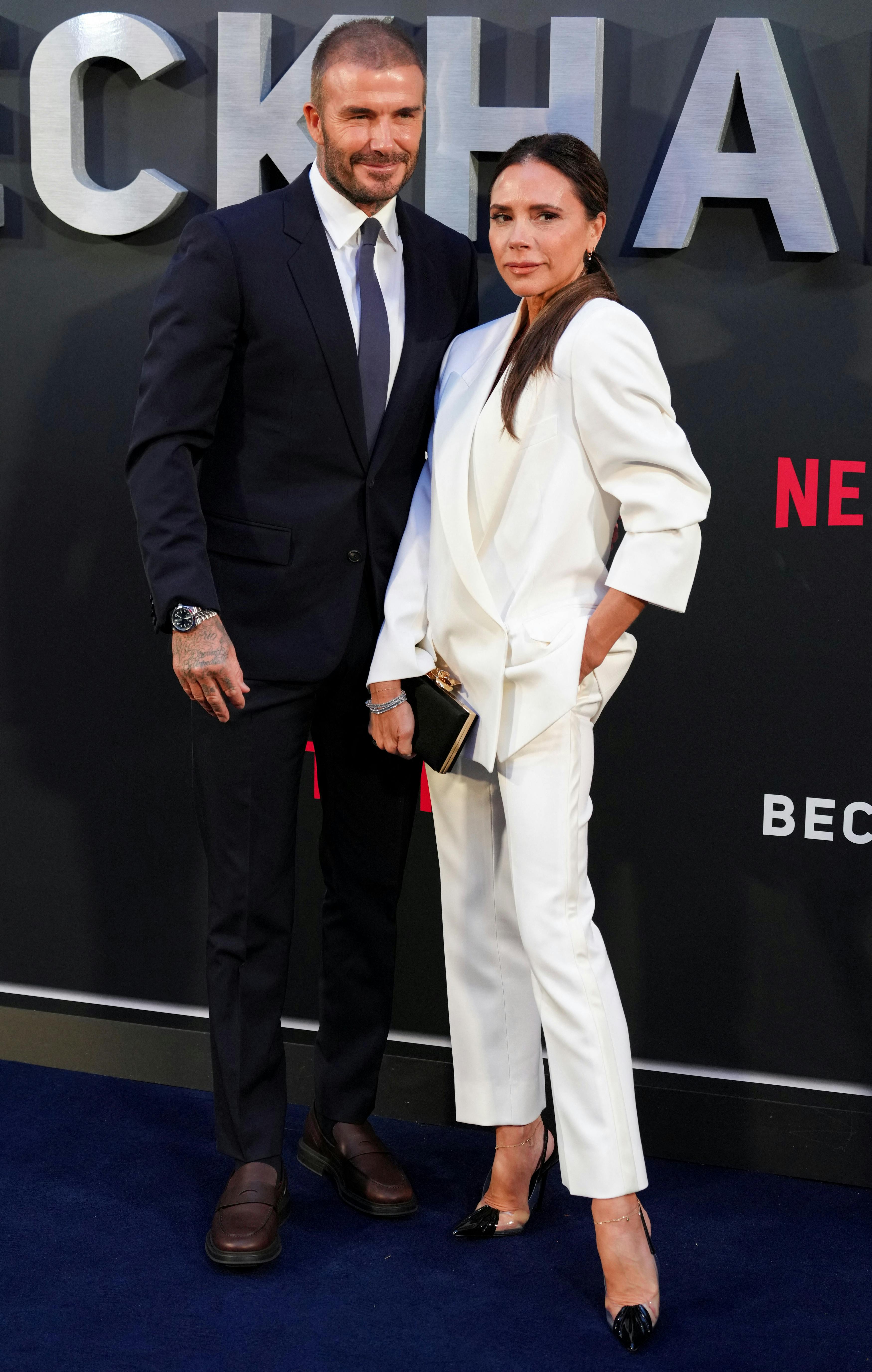 Former football player David Beckham arrives with his wife Victoria Beckham, to the premiere of a Netflix documentary called 'Beckham' in London, Britain October 3, 2023. REUTERS/Maja Smiejkowska TPX IMAGES OF THE DAY