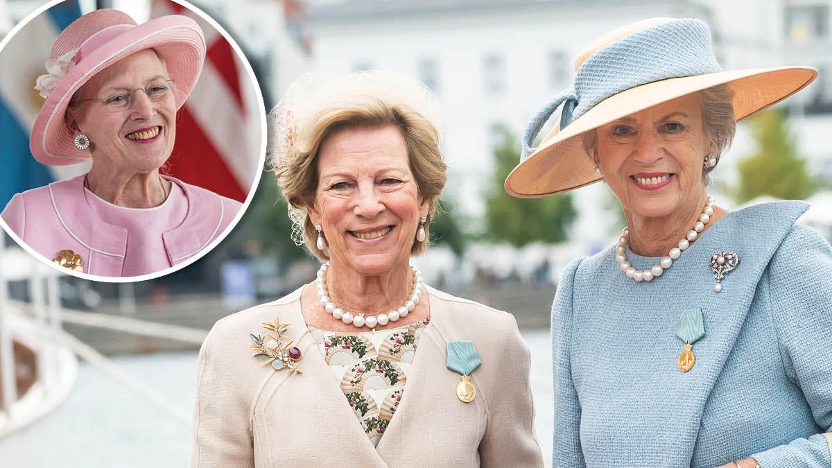 Dronning Margrethe, dronning Anne-Marie og prinsesse Benedikte. 