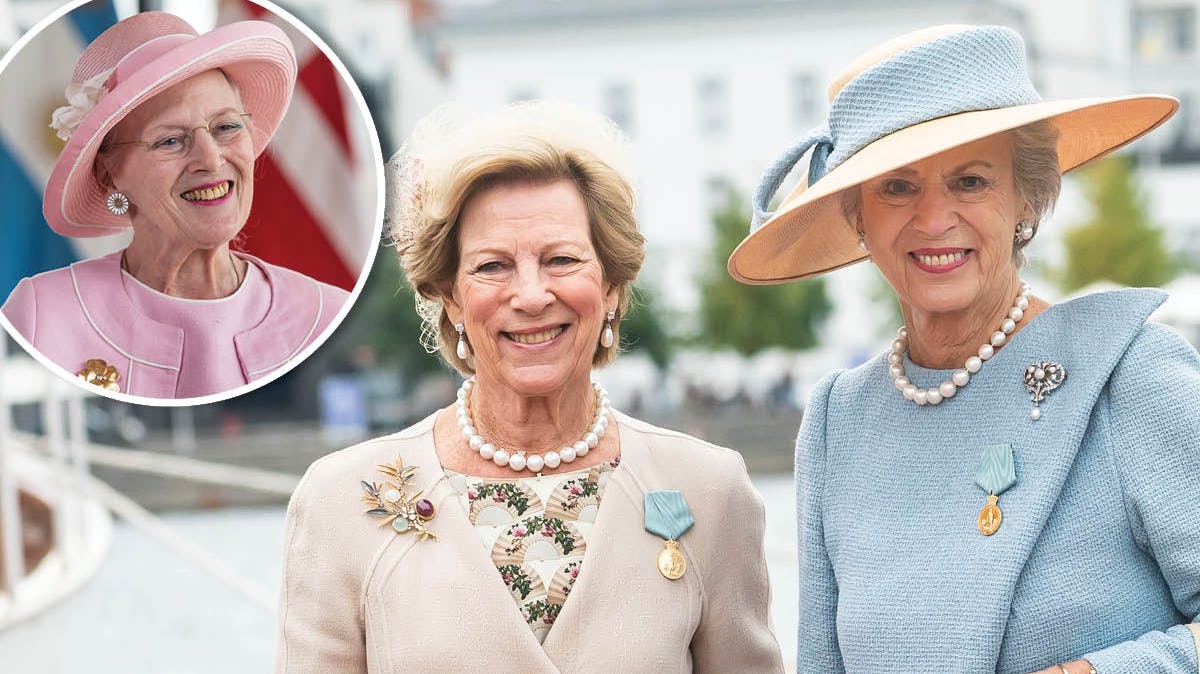 Dronning Margrethe, dronning Anne-Marie og prinsesse Benedikte.