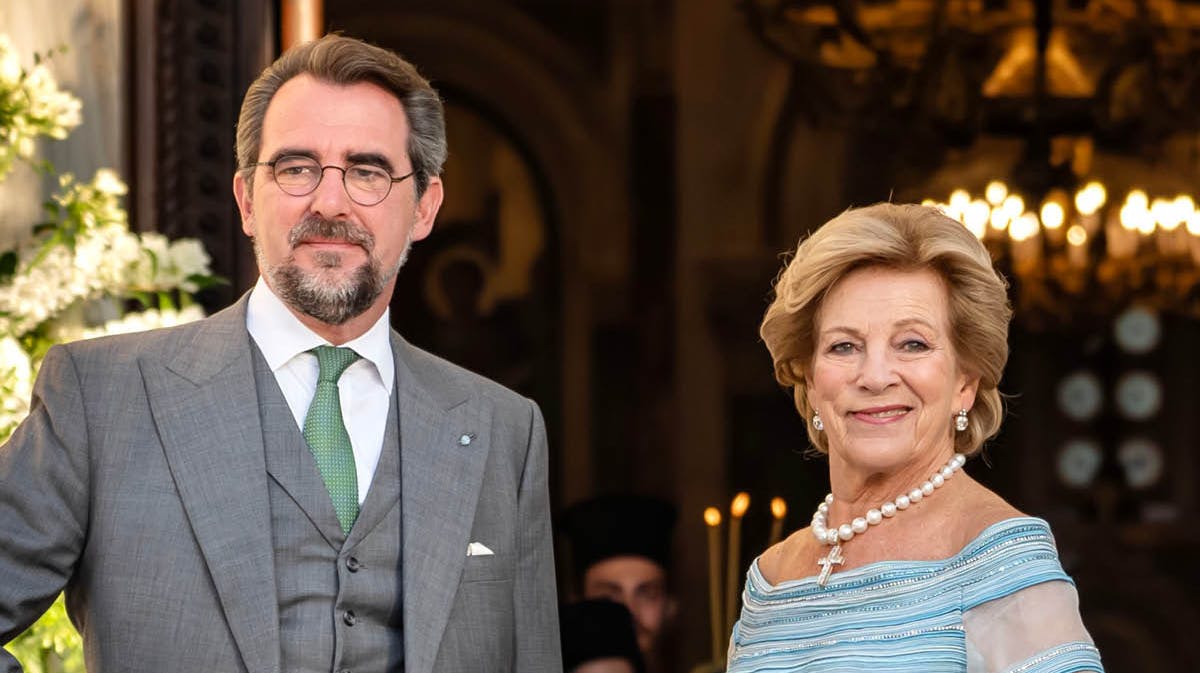 Prins Nikolaos med sin mor, dronning Anne-Marie.