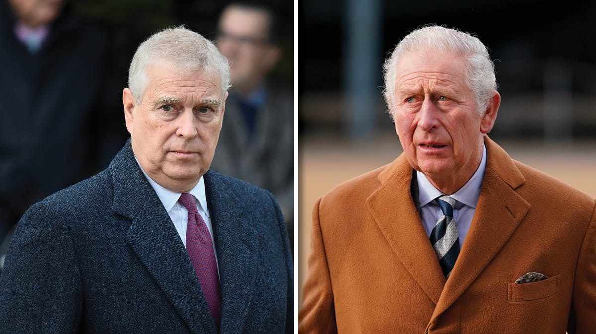 Prins Andrew og kong Charles.