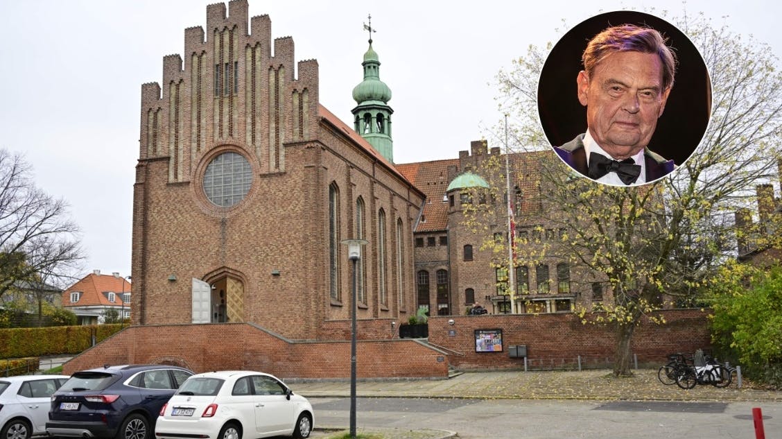 Messiaskirken i Charlottenlund, hvor Ulf Pilgaard bisættes fra.