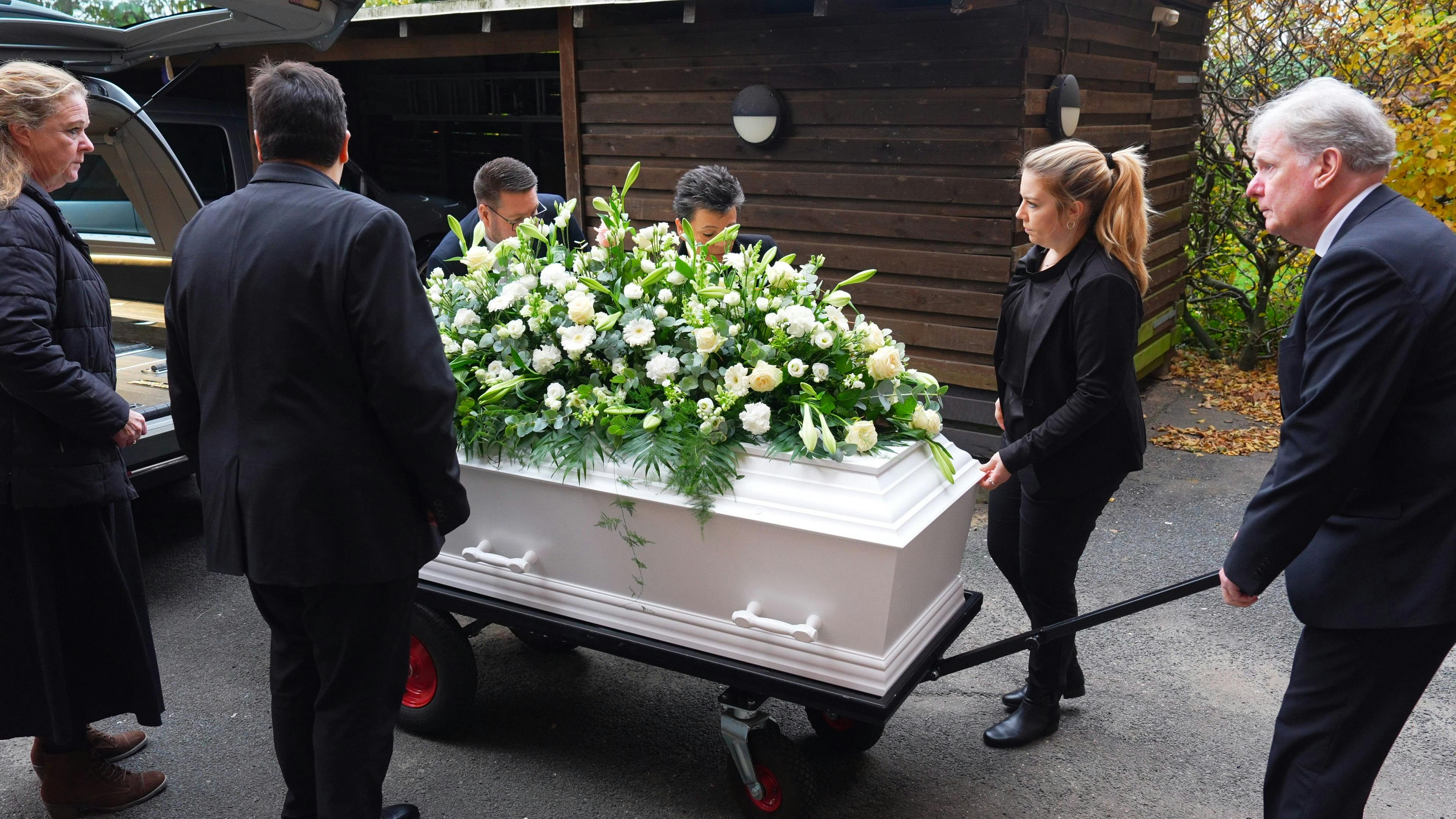 Ulf Pilgaards kiste inden bisættelsen.