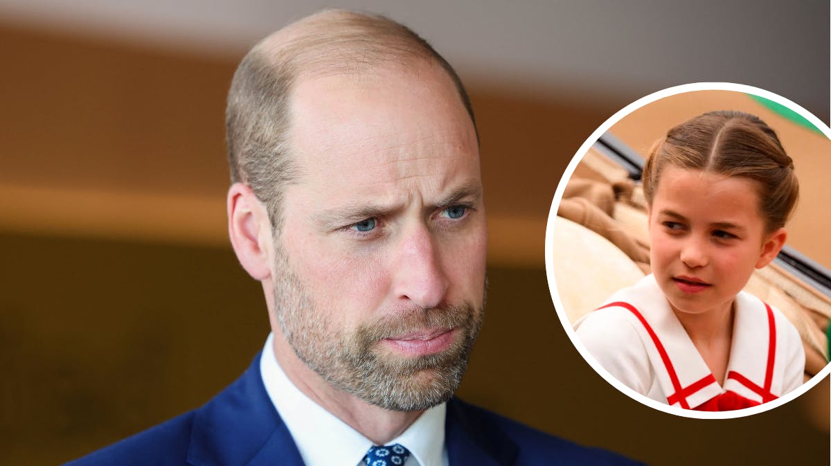 Prins William. Indsat foto af prinsesse Charlotte. 