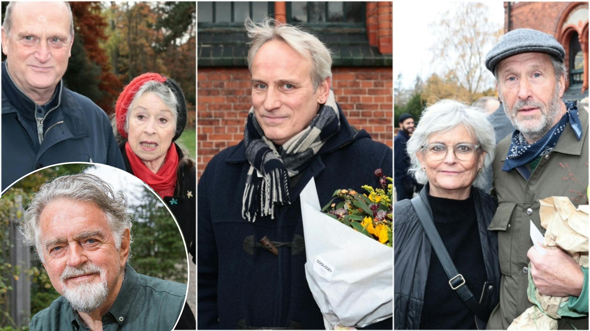 Familie og venner ankommer til Erik Clausens bisættelse.