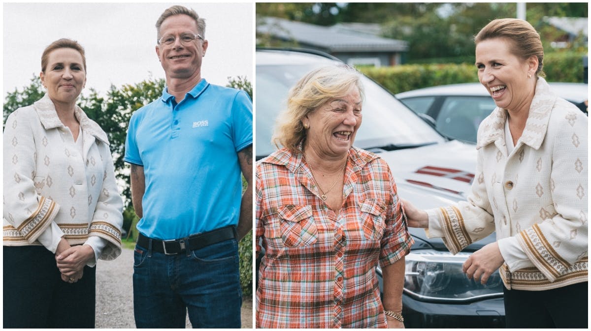 Statsminister Mette Frederiksen og Finn samt Susanne og statsministeren Mette Frederiksen