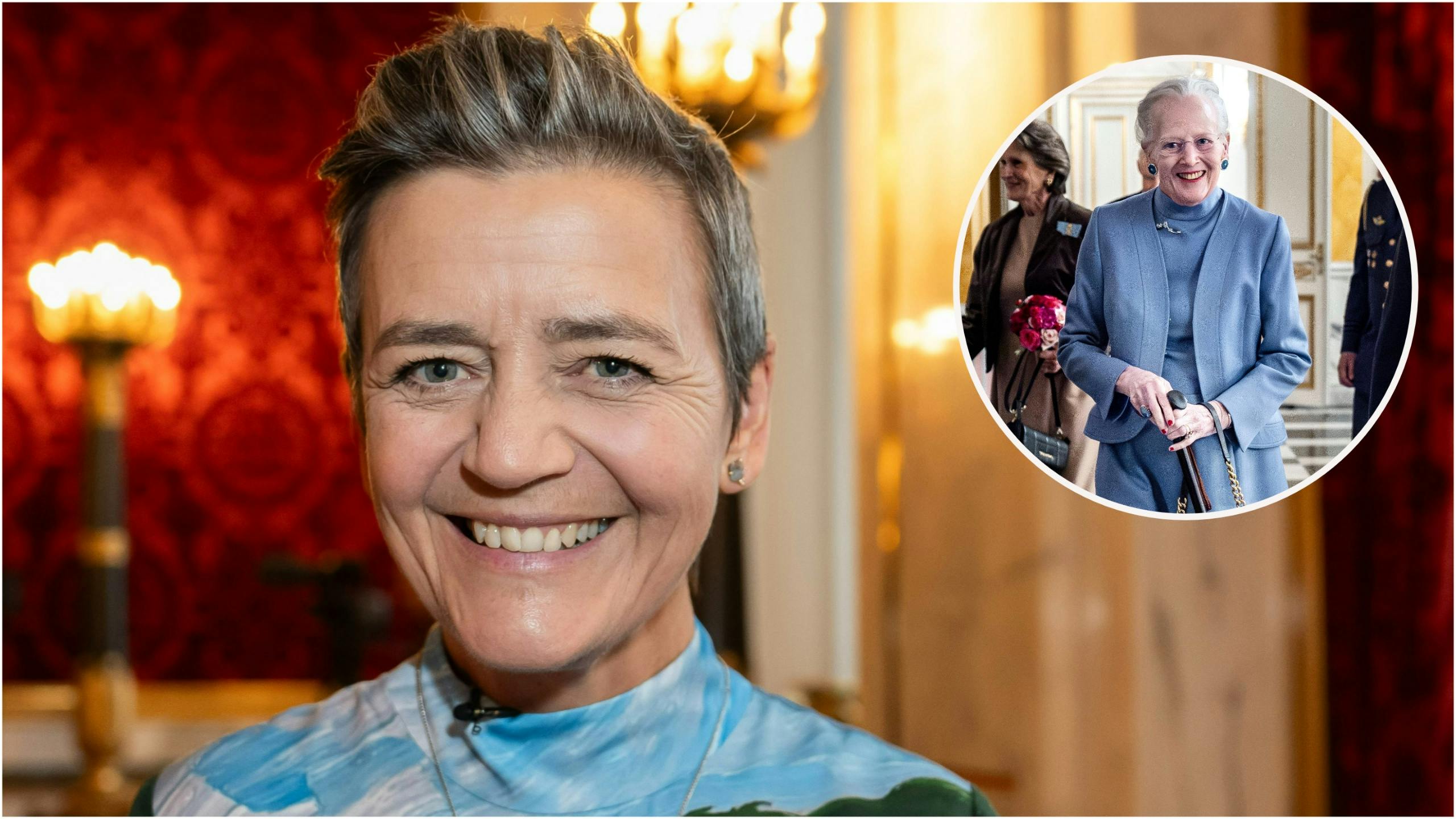 Margrethe Vestager og dronning Margrethe.