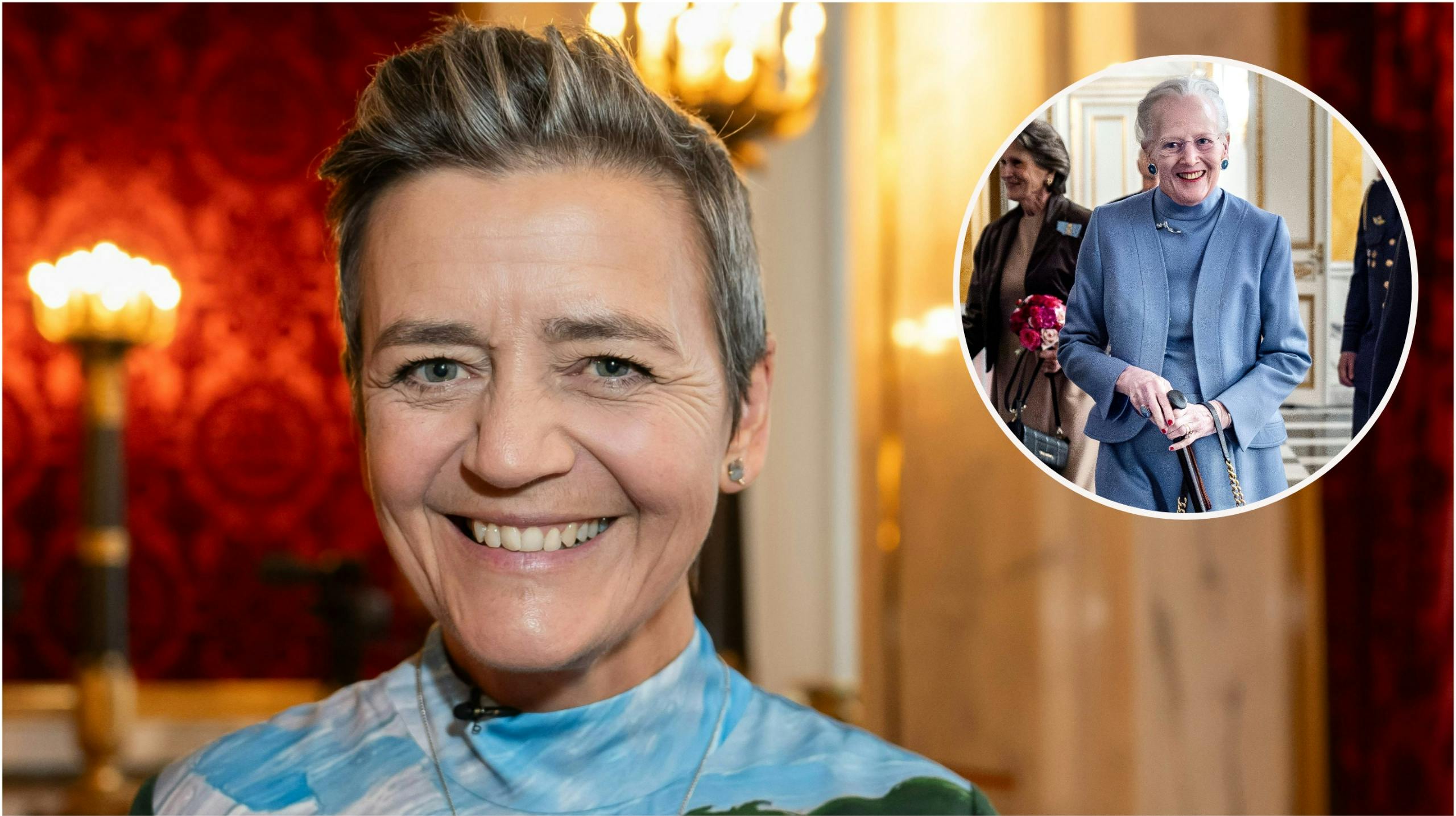 Margrethe Vestager og dronning Margrethe.