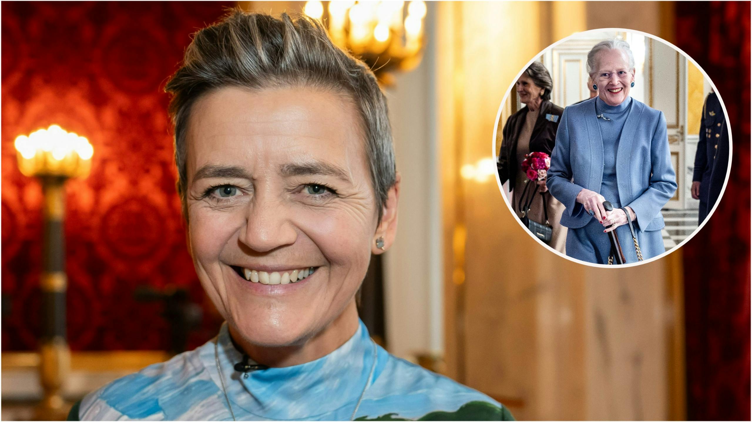 Margrethe Vestager og dronning Margrethe.