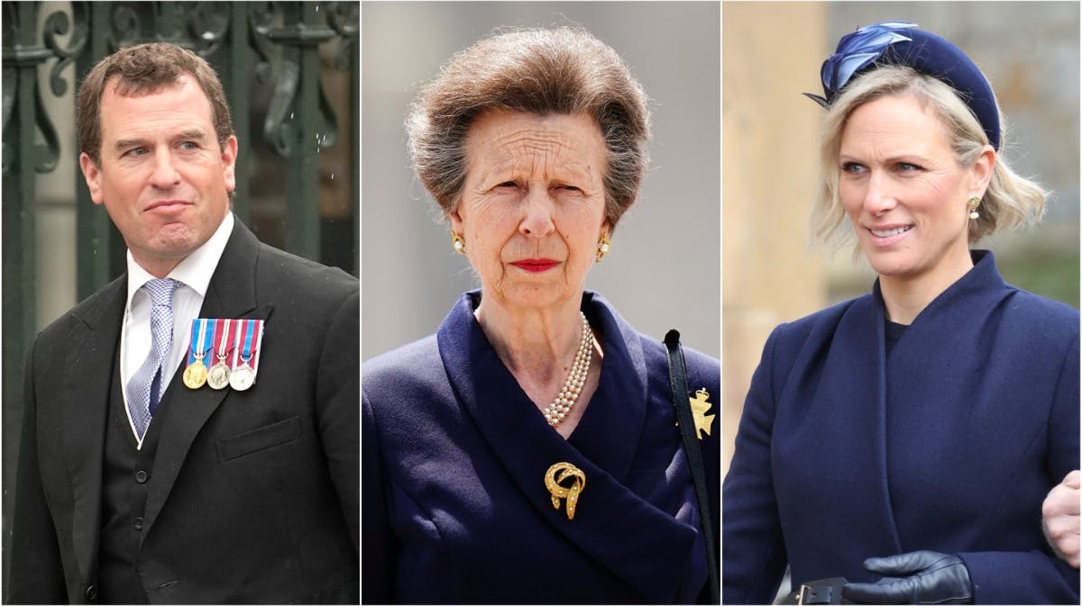 Peter Phillips, prinsesse Anne og Zara Tindall 