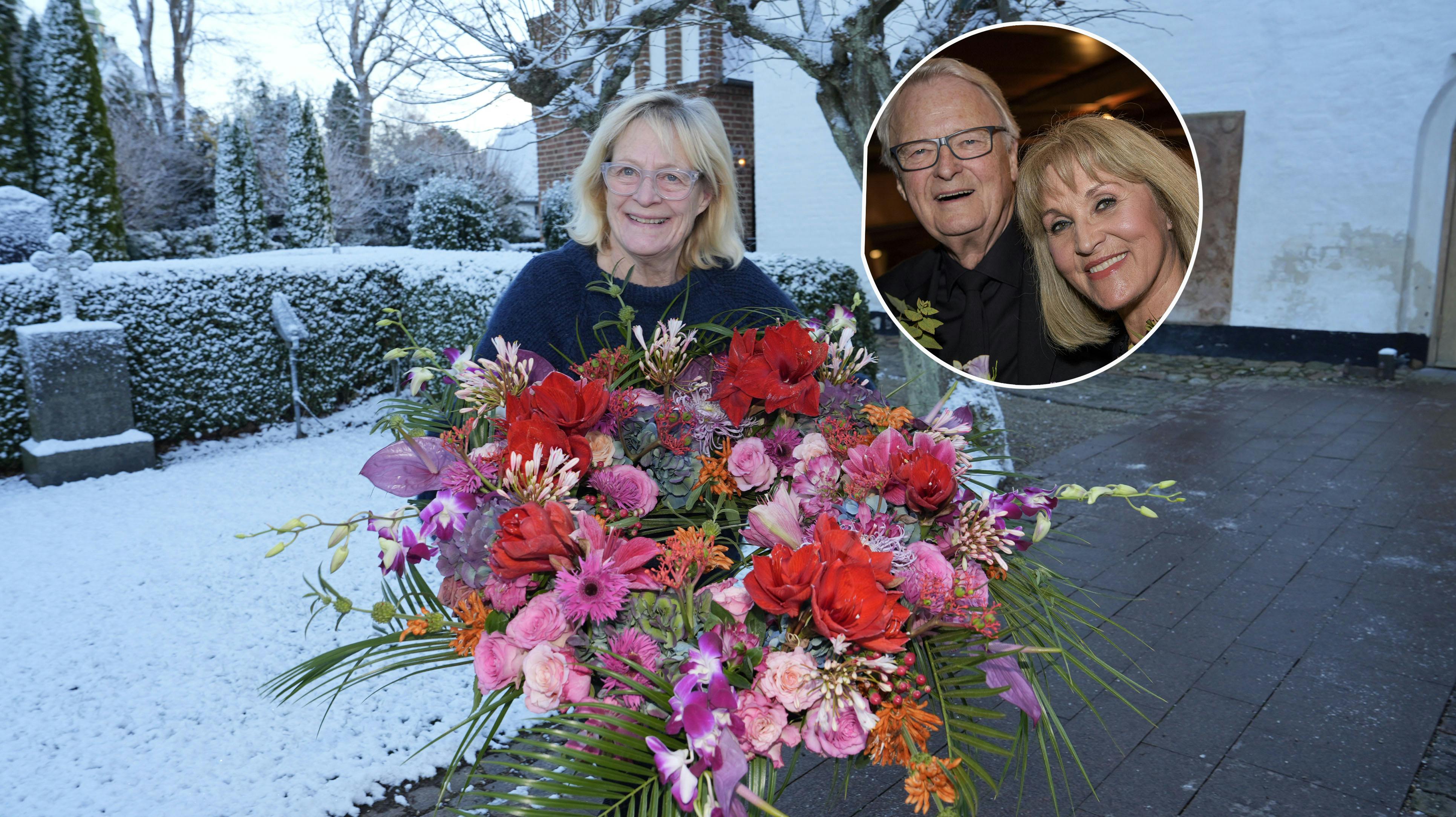 Den flotte buket med Hawaii-tema. Indsat foto af Bent Mejding og Susse Wold. 