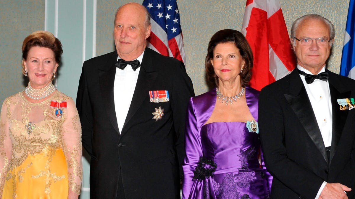 Dronning Sonja, kong Harald, dronning Silvia og kong Carl Gustaf