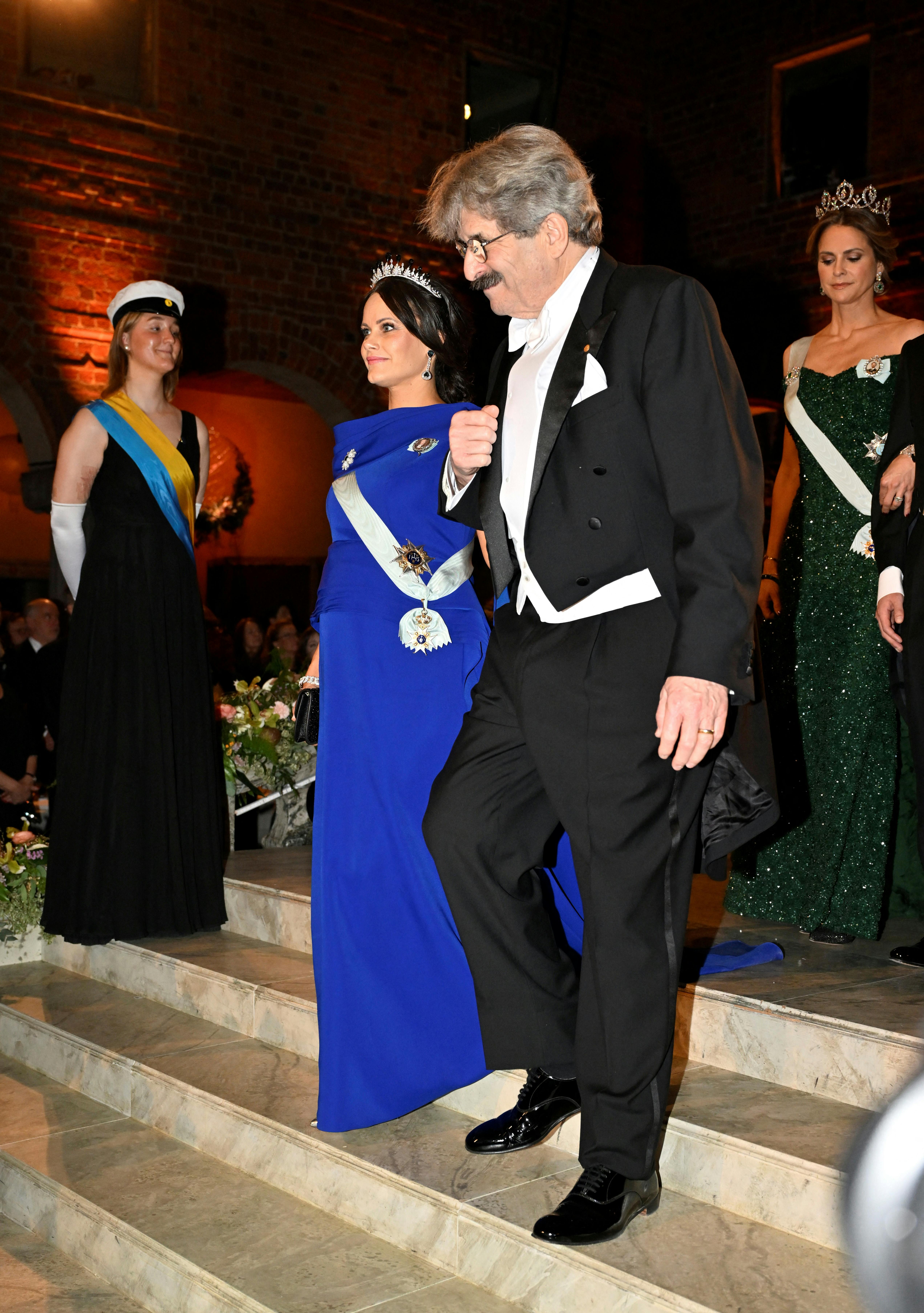 Princess Sofia and Nobel laureate in physiology or medicine Gary Ruvkun at the Nobel banquet in the City Hall in Stockholm, Sweden, on December 10 2024. Henrik Montgomery/TT News Agency/via REUTERS ATTENTION EDITORS - THIS IMAGE WAS PROVIDED BY A THIRD PARTY. SWEDEN OUT.NO COMMERCIAL OR EDITORIAL SALES IN SWEDEN.