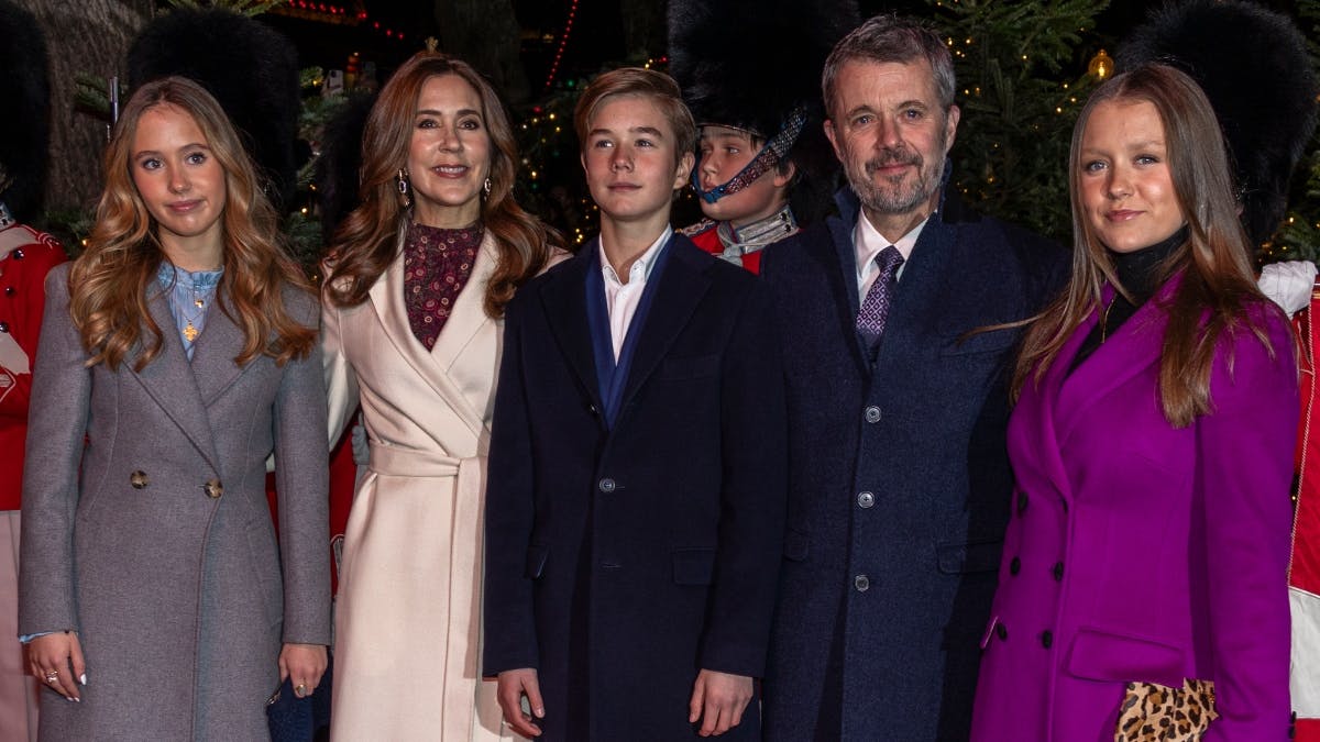 Prinsesse Josephine, dronning Mary, prins Vincent, kong Frederik og prinsesse Isabella