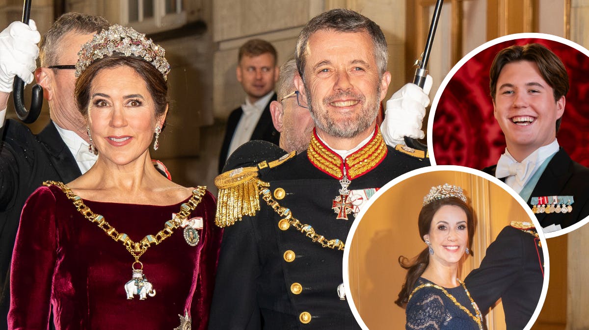 Kongeparret. Indsatte fotos af kronprins Christian og prinsesse Marie. 