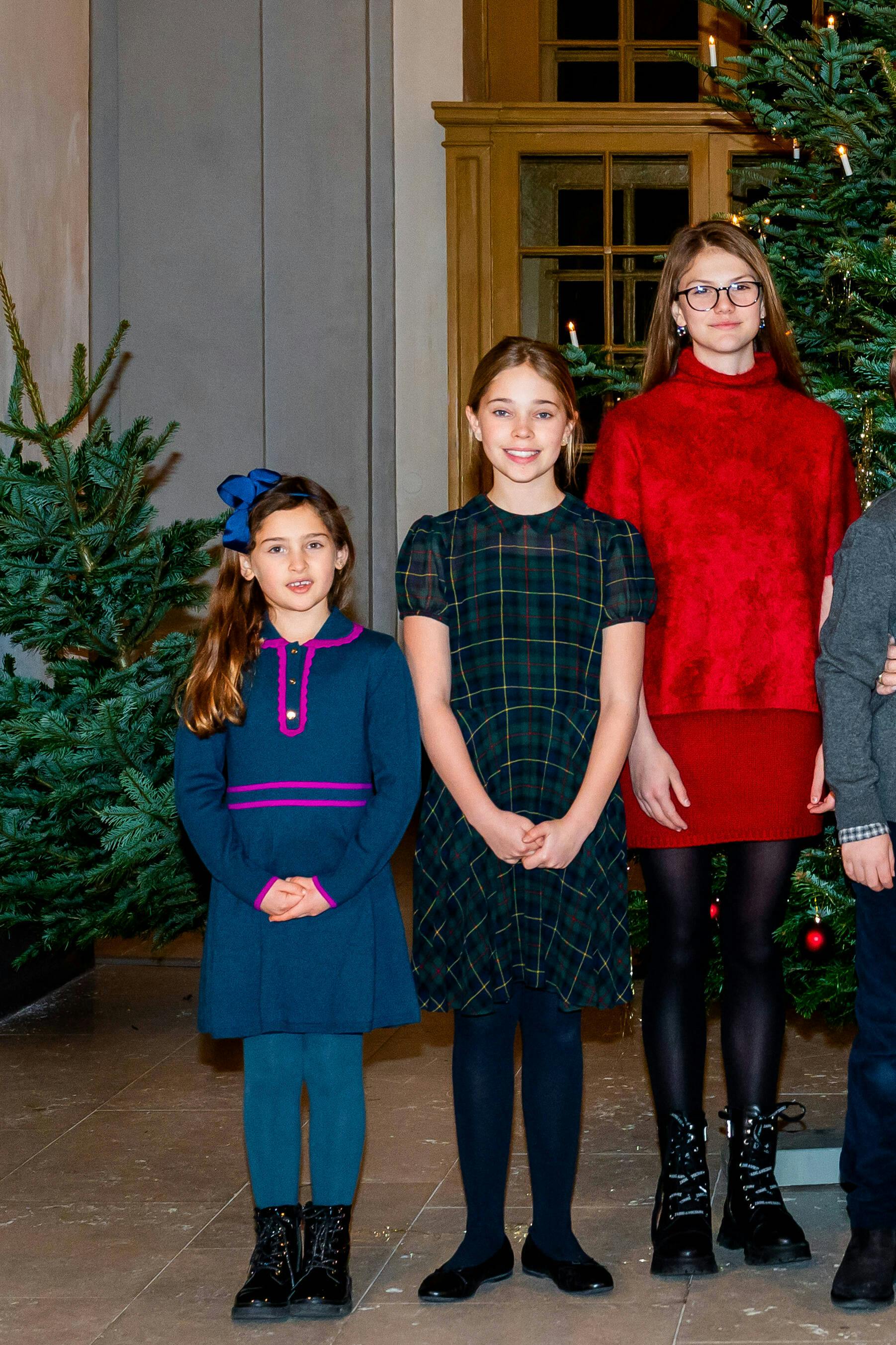 Princess Estelle, Princess Leonore, Princess Adrienne, The traditional handover of the Christmas trees by students of the Forestry Academy (Skogshögskolan) at the Royal Palace in Stockholm, Sweden, 16 December 2024. ( DANA-No: 02574484 )