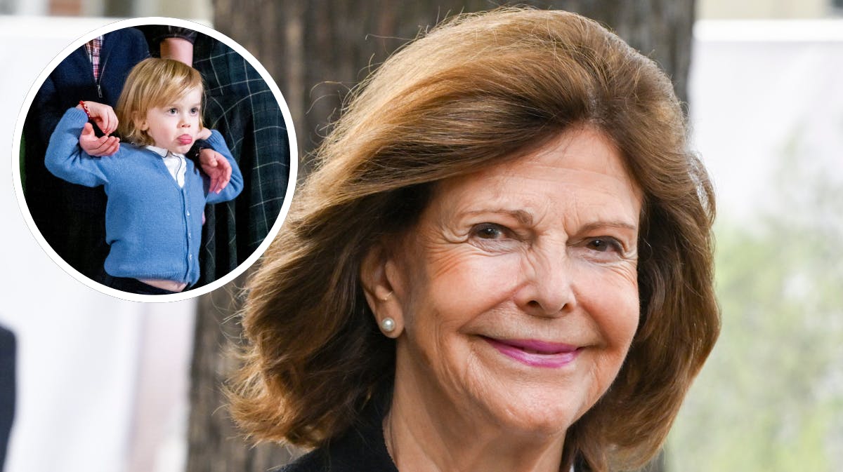 Dronning Silvia. Indsat foto af prins Julian. 