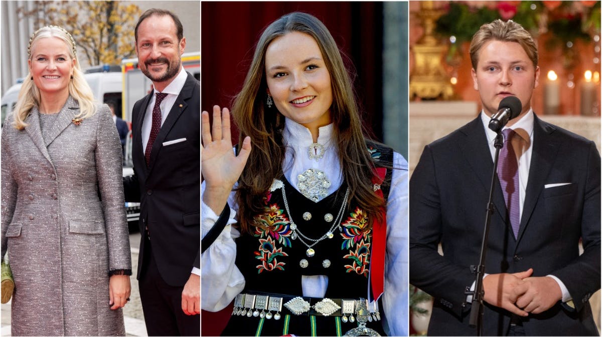 Kronprinsesse Mette-Marit, kronprins Haakon, prinsesse Ingrid Alexandra og prins Sverre Magnus. 