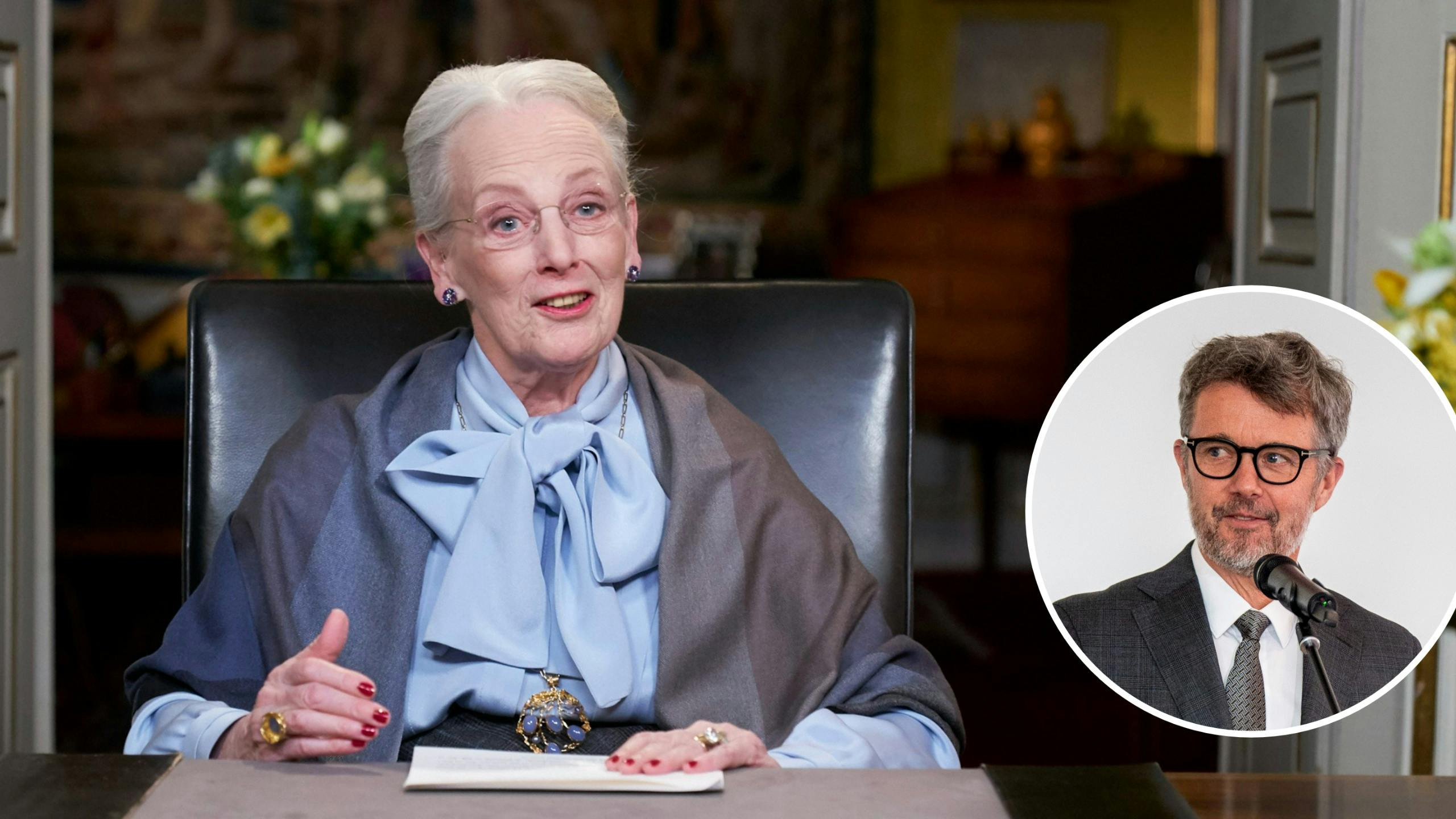 Dronning Margrethe samt kong Frederik.