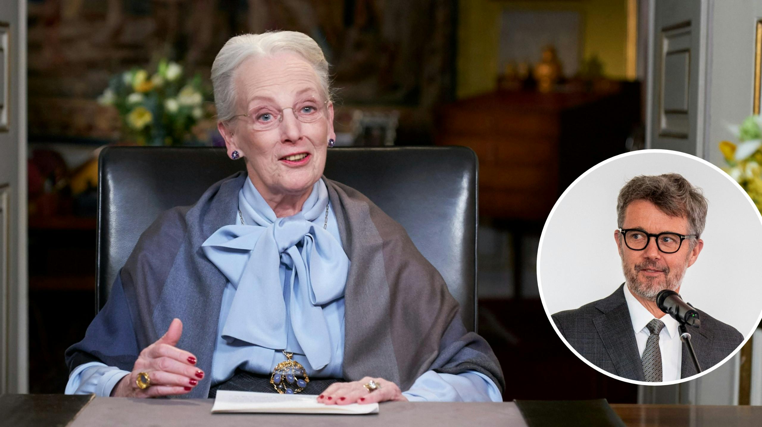 Dronning Margrethe samt kong Frederik.