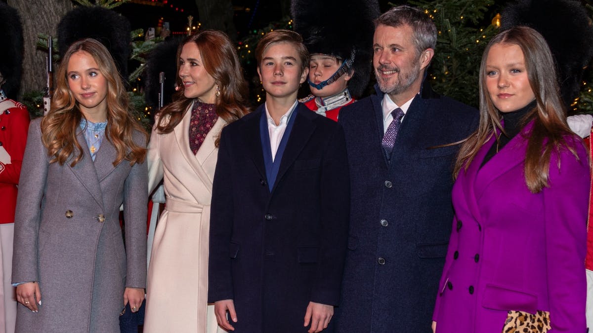 Prinsesse Josephine, dronning Mary, prins Vincent, kong Frederik og prinsesse Isabella