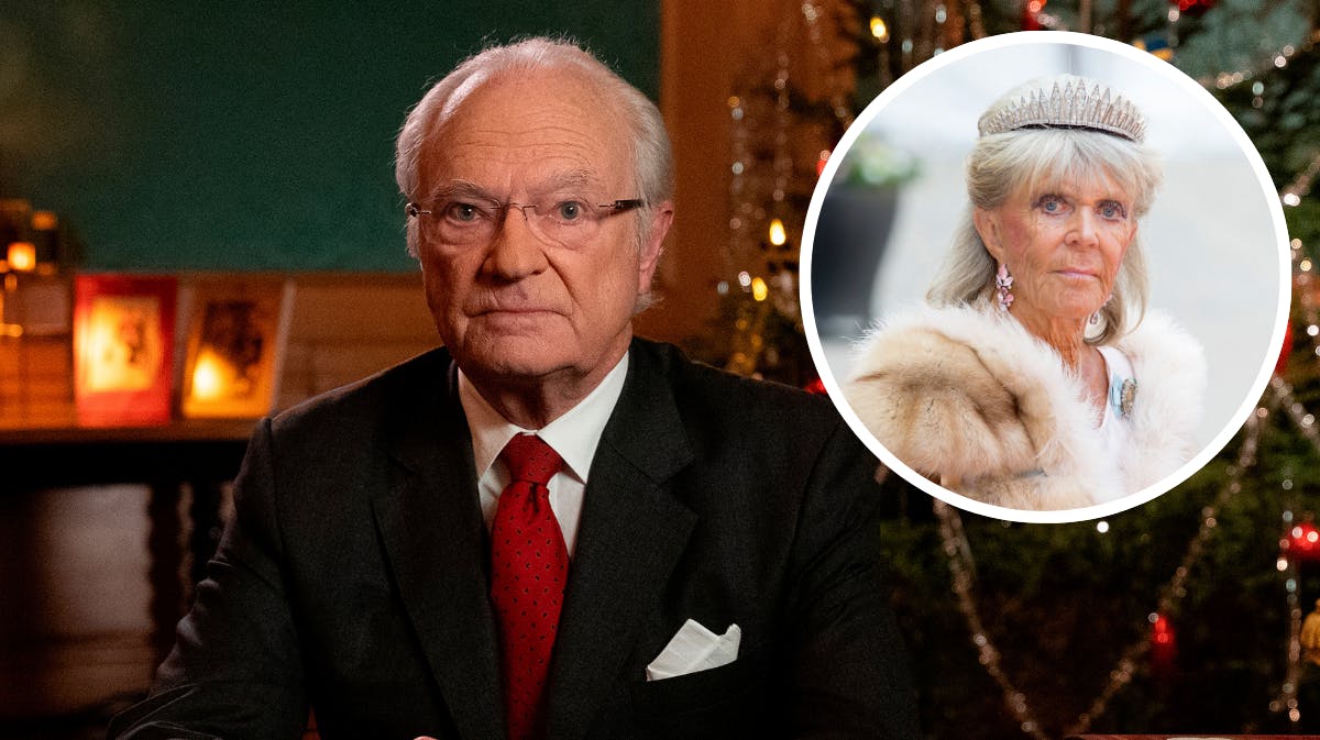 Kong Carl Gustaf. Indsat foto af prinsesse Birgitta. 